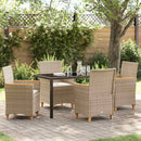 Have Spisebordssæt 5 stk. Beige polyrattan