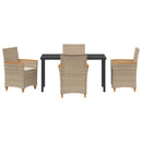 Have Spisebordssæt 5 pcs Beige polyrattan