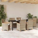 Have Spisebordssæt 7 stk. Beige polyrattan