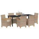 Have Spisebordssæt 7 stk. Beige polyrattan