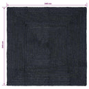 Områdetæpper Firkantet Mørkegrå 240 x 240 cm Jute