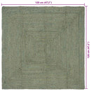 Områdetæpper Rektangulær Olivengrøn 120 x 120 cm Jute