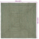 Områdetæpper Rektangulær Olivengrøn 160 x 160 cm Jute