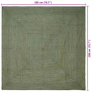 Områdetæpper Firkantet Olivengrøn 200 x 200 cm Jute
