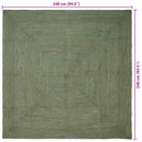 Områdetæpper Firkantet Olivengrøn 240 x 240 cm Jute