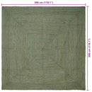 Områdetæpper Firkantet Olivengrøn 300 x 300 cm Jute