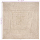 Områdetæpper Natur og hvid 200 x 200 cm Jute