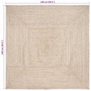Områdetæpper Natur og hvid 240 x 240 cm Jute