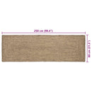 Områdetæpper Naturfarvet og sort 80 x 250 cm Jute