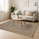 Områdetæpper Naturfarvet og sort 140 x 200 cm Jute
