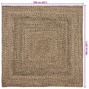 Områdetæpper Naturfarvet og sort 160 x 160 cm Jute