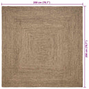 Områdetæpper Naturfarvet og sort 200 x 200 cm Jute
