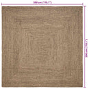 Områdetæpper Naturfarvet og sort 300 x 300 cm Jute