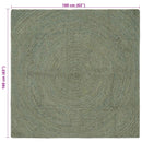 Områdetæpper Olivengrøn 160 x 160 cm Jute