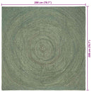 Områdetæpper Olivengrøn 200 x 200 cm Jute