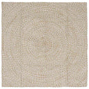 Områdetæpper Natur og hvid 120 x 120 cm Jute