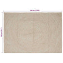 Områdetæpper Natur og hvid 200 x 290 cm Jute
