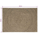 Områdetæpper Naturfarvet og sort 160 x 230 cm Jute