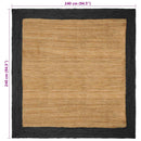 Områdetæpper Mørkegrå 240 x 240 cm Jute