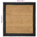 Områdetæpper Mørkegrå 300 x 300 cm Jute