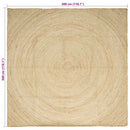 Områdetæpper Hvid 300 x 300 cm Jute