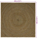Områdetæpper Sort 200 x 200 cm Jute