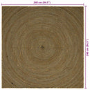 Områdetæpper Sort 240 x 240 cm Jute