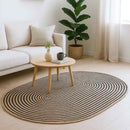 Områdetæpper Naturfarvet og sort 100 x 152 cm Jute