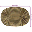 Områdetæpper Naturfarvet og sort 100 x 152 cm Jute