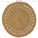 Områdetæpper Naturfarvet Ø 120 cm Jute