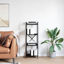 Bogreol Sort eg 40 x 30 x 119 cm Konstrueret træ