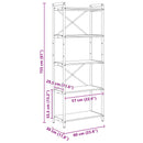 Bogreol Sonoma eg 60 x 30 x 155 cm Konstrueret træ