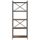 Bogreol Røget eg 60 x 30 x 155 cm Konstrueret træ