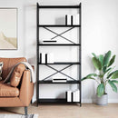 Bogreol Sort eg 80 x 30 x 189,5 cm Konstrueret træ
