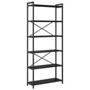 Bogreol Sort eg 80 x 30 x 189,5 cm Konstrueret træ
