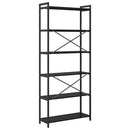 Bogreol Sort eg 80 x 30 x 189,5 cm Konstrueret træ