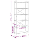 Bogreol Sort eg 80 x 30 x 189,5 cm Konstrueret træ