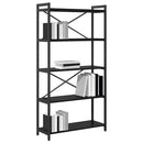 Bogreol Sort eg 80 x 30 x 155 cm Konstrueret træ