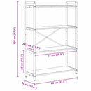 Bogreol Sort eg 80 x 30 x 120 cm Konstrueret træ