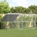 Hønsebur 2 pcs Sølv 400 x 200 x 200 cm Stål og PE