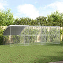 Hønsebur 3 pcs Sølv 600 x 200 x 200 cm Stål og PE