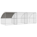 Hønsebur 3 pcs Sølv 600 x 200 x 200 cm Stål og PE