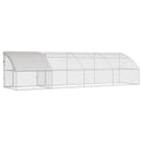 Hønsebur 4 pcs Sølv 800 x 200 x 200 cm Stål og PE