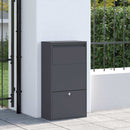 Pakke drop boks med opbevaring Antracit 44 x 22 x 82 cm Stål