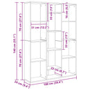 Rumdeler med hylde Sort eg 100 x 24 x 140 cm Konstrueret træ