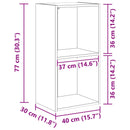 Bogreol Sort eg 40 x 30 x 77 cm Konstrueret træ