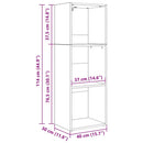 Bogreol Sort eg 40 x 30 x 114 cm Konstrueret træ