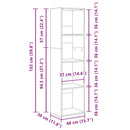 Bogreol 4 niveauer 40 x 30 x 152 cm Konstrueret træ Sort eg