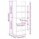 Bogskab Sort eg 60 x 35 x 180 cm Konstrueret træ