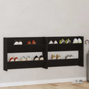 Sko skab 2 pcs Sort eg 83 x 18 x 60 cm Konstrueret træ